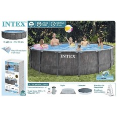 Piscina Pvc 457X122Cm Cart Intex Met Gris Greywood Circ 1680