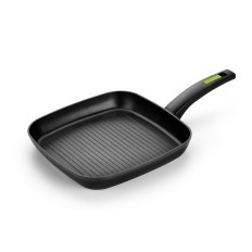 Grill Cocina 28Cm Rayas Antiadh Alu.Forj Neg/Ver Green Monix