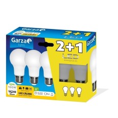 Lampara Estandar Led Garza E27 15W 1520Lm 3000K 3 Pz