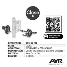 Cerradura Sobreponer D51,5Mm Mad Ayr Zamak Ltdo. 10328 Cil./Cond