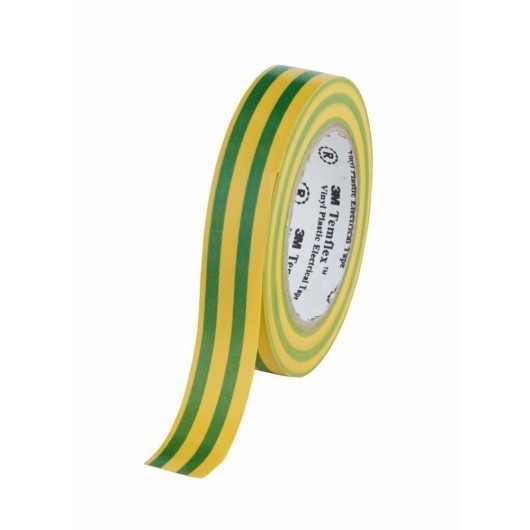 Cinta Aisl. 19Mmx20Mt Temflex™ 1300 Pvc Amarilla/Verde 3M™
