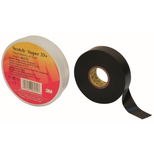 Cinta Aisl. 25Mmx33Mt Scotch® Super 33+ Vinilo Negra 3M™