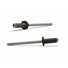 Remache Flor Ø 4,0 X 10 Alu/Ac L. Negro 9005  500 Pz