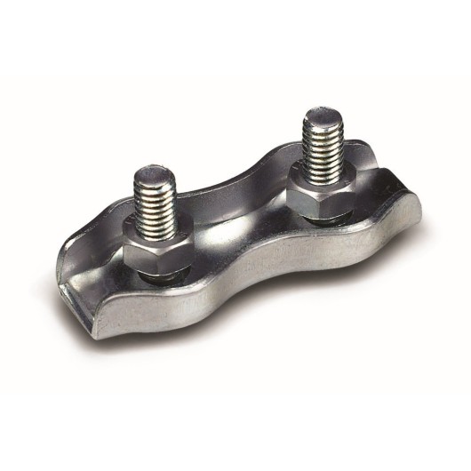 Sujetacable Plano Doble  Para Cable Ø 8 Cincado  25 Pz