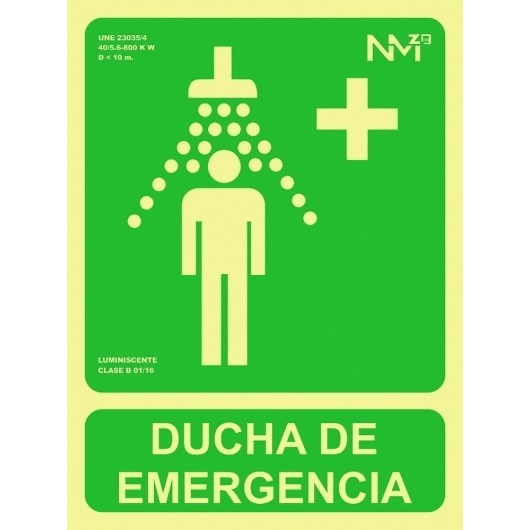 Señal 224X300Mm Pvc Lumi Ducha Emergencia Rd14107