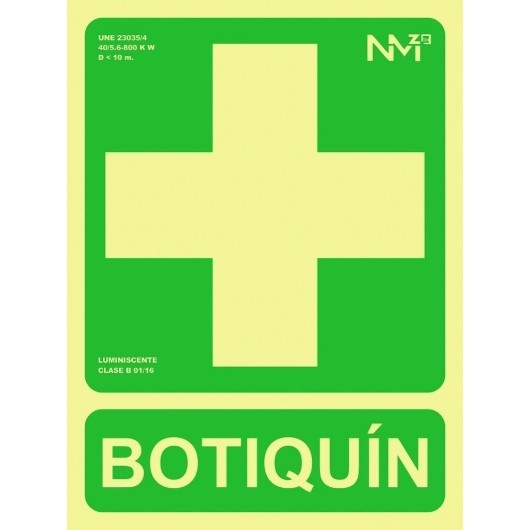 Señal 224X300Mm Pvc Lumi Botiquin Rd14108