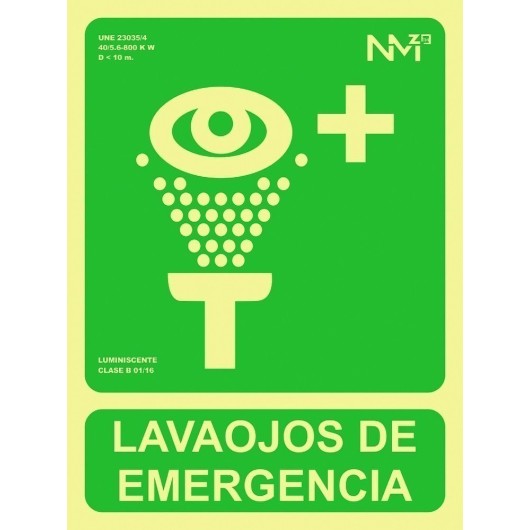 Señal 224X300Mm Pvc Lumi Lavaojos De Emergencia Rd14109