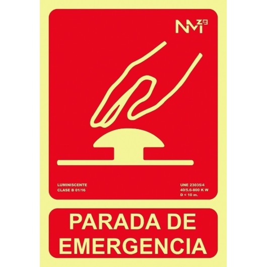 Señal 210X300Mm Pvc Lumi Parada Emergencia Rd00134