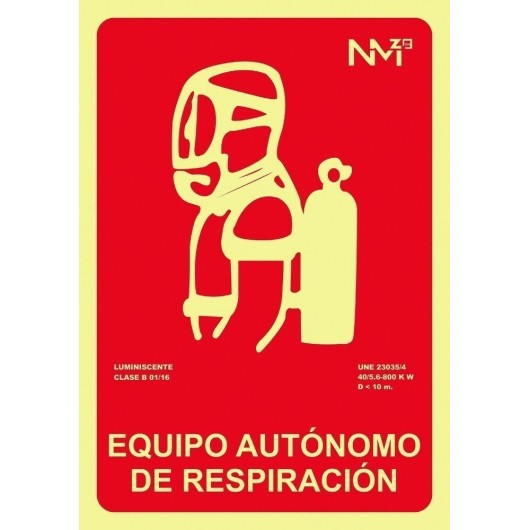 Señal 210X300Mm Pvc Lumi Equipo Respiracion Rd00117