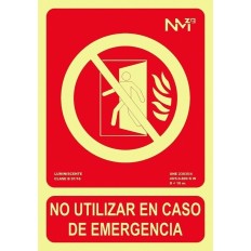 Señal 210X300Mm Pvc Lumi No Utilizar Caso Emergencia Rd00114