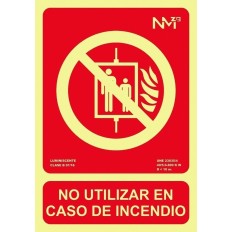 Señal 210X300Mm Pvc Lumi No Utilizar Caso Incendio Rd00115