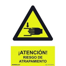 Señal 210X300Mm Pvc Atencion, Riesgo De Atrapamiento Rd30010