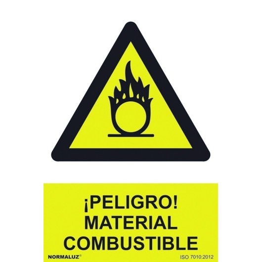 Señal 210X300Mm Pvc Peligro Material Combustible Rd30072