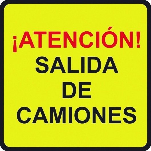 Señal Vial 500X500Mm Metalica Salida De Camiones V10034