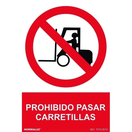 Señal 210X300Mm Pvc Prohibido Pasar Carretillas Rd40005