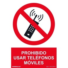 Señal 210X300Mm Pvc Prohibido Usar Telefonos Moviles Rd40020