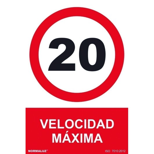 Señal 210X300Mm Pvc Velocidad Maxima 20 Rd40059