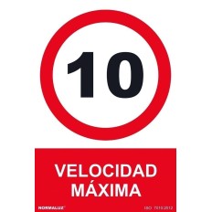 Señal 210X300Mm Pvc Velocidad Maxima 10 Rd40077