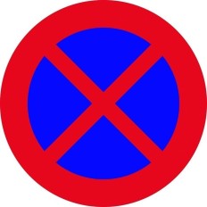 Señal Vial 700X700Mm Metalica Prohib Parar/Estacionar V10022