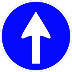Señal Vial 700X700Mm Metalica Sentido Oblig Al Frente V10031