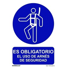 Señal 210X300Mm Pvc Uso Obligatorio  Arnes Seguridad Rd20001