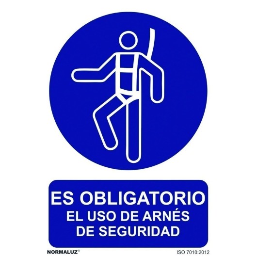 Señal 210X300Mm Pvc Uso Obligatorio  Arnes Seguridad Rd20001