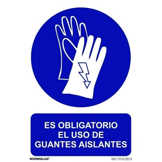 Señal 210X300Mm Pvc Uso Obligatorio  Guantes Aislant Rd20004