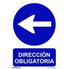 Señal 210X300Mm Pvc Direccion Obligatoria Izquierda Rd20030