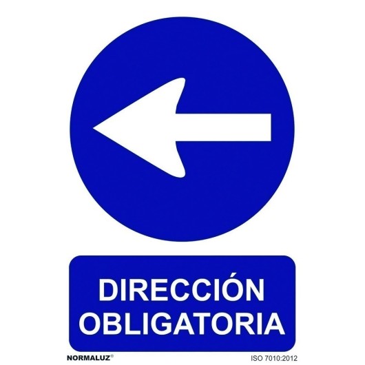 Señal 210X300Mm Pvc Direccion Obligatoria Izquierda Rd20030