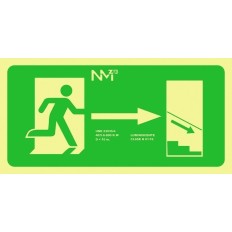 Señal 320X160Mm Pvc Lumi  Evacuacion Bajada Derecha Rd11140