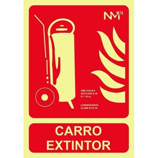 Señal 210X300Mm Pvc Lumi  Carro Extintor Rd00107