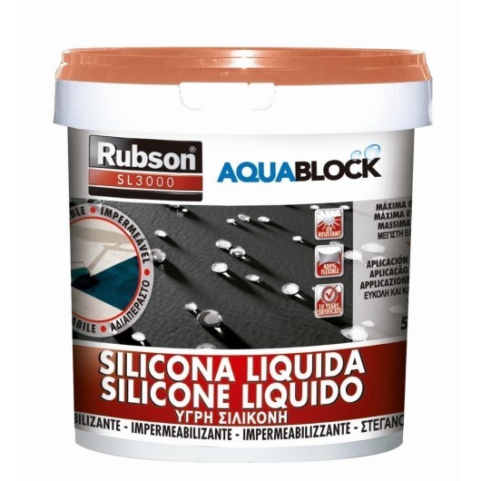 Silicona Liquida Aquablock  5 Kg Teja