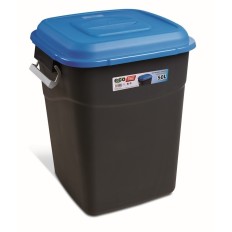Contenedor Residuos 050L Pp C/Asas-Tapa Negro/Azul Tayg