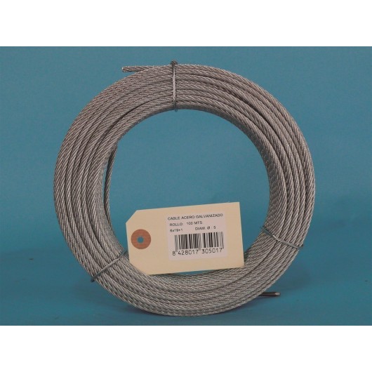 Cable Acero Galvanizado 6X19+1  Ø 5Mm 100M