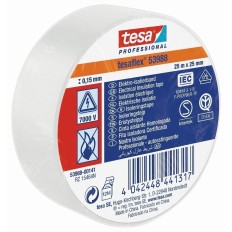 Tesaflex® 53988 Cinta Aislante Certificada Blanca 25 M X 25