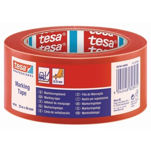 Tesa® 60760 Cinta Señalizacion Temporal Roja 33 M X 50 Mm