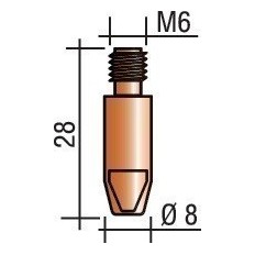 Boquilla De Contacto Diam. Cable 1,2 Mm M 6 Longitud 28 Mm E