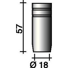 Boquilla De Gas Cilindrica 18 Mm Apta Para Ergoplus 25 Trafi