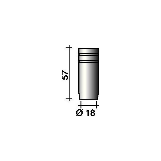 Boquilla De Gas Cilindrica 18 Mm Apta Para Ergoplus 25 Trafi