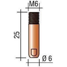 Boquilla De Contacto Diam. Cable 1 Mm M 6 Longitud 25 Mm E-C