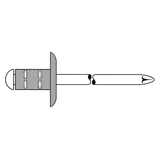 Remache Fij Polygrip 4,0X13Mm K12 C/Red Plana Alu/Acer 500Pz
