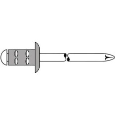 Remache Fij Polygrip 4,0X10Mm C/Red Plana Alum/Inox  500Pz