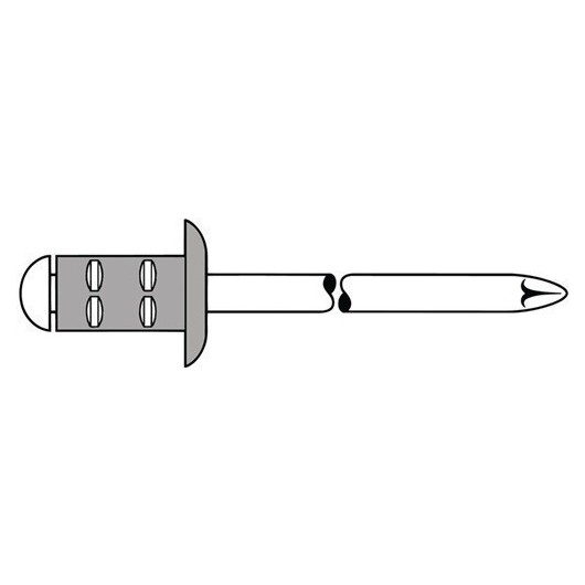 Remache Fij Polygrip 4,0X10Mm C/Red Plana Alum/Inox  500Pz