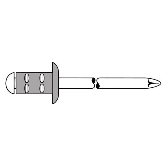 Remache Fij Polygrip 4,0X13Mm C/Red Plana Alum/Inox  500Pz