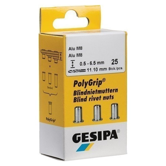 Tuerca Remachable Inox 7X13,5Mm M5 C/Red Plan Polygrip  50Pz