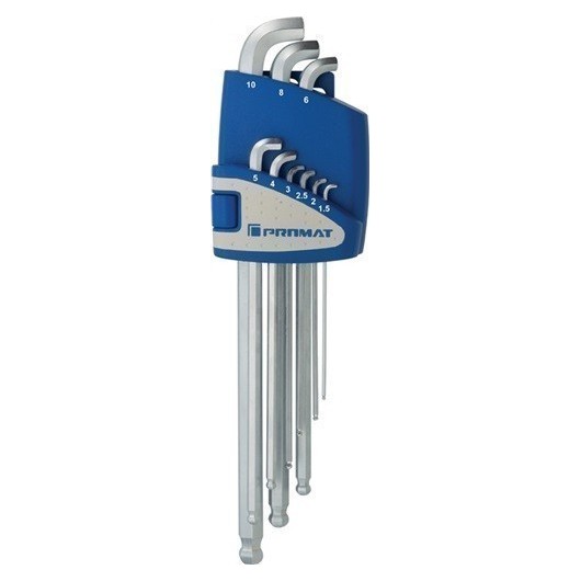 Llave Allen Hexag. 1,5-10Mm Extco Bola Croma Pet 9Pz Promat