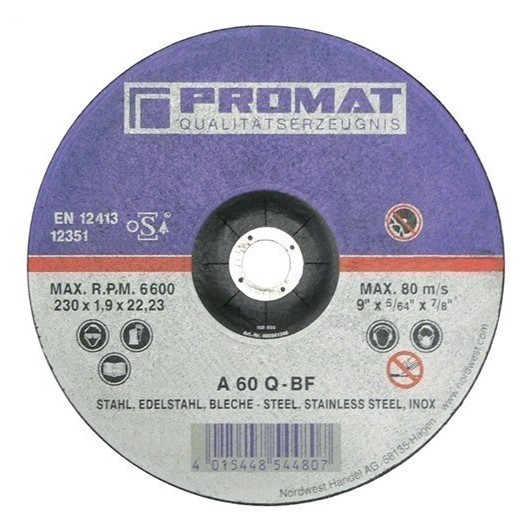 Disco De Corte Inox D 125 X 1 Mm Recto Inox Perforacion 22,2