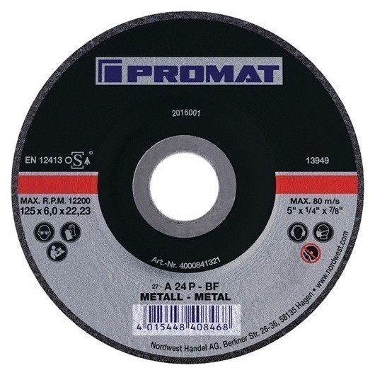 Disco De Desbaste D 115 X Gr 6 Mm Acodado Acero Perforacion