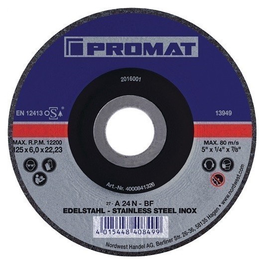 Disco De Desbaste D 115 X Gr 6 Mm Acodado Inox Perforacion 2