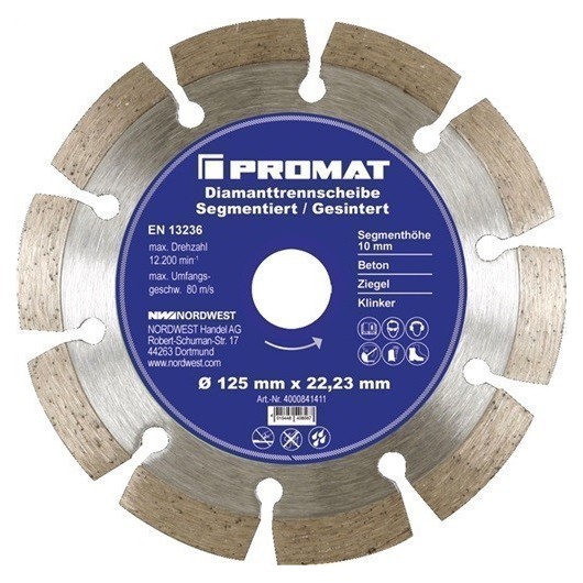 Disco De Corte Diamantado Diam. 180 Mm Perforacion 22,23 Mm